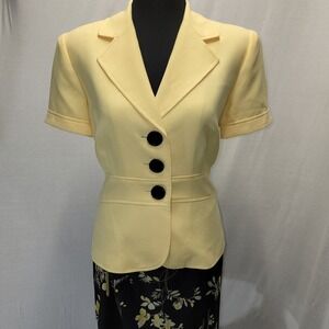 Studio I Womens 12P Jacket 2 Piece Set Short Sleeve 90s Y2k Floral